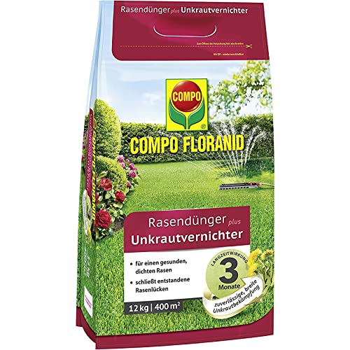 COMPO Rasendünger mit Unkrautvernichter, 3 Monate Langzeitwirkung,...