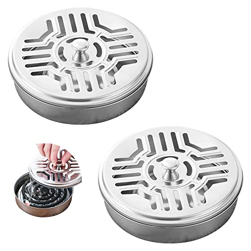 Mückenspirale Halter Box,2 Stück Edelstahl Halter für Moskitospulen,...
