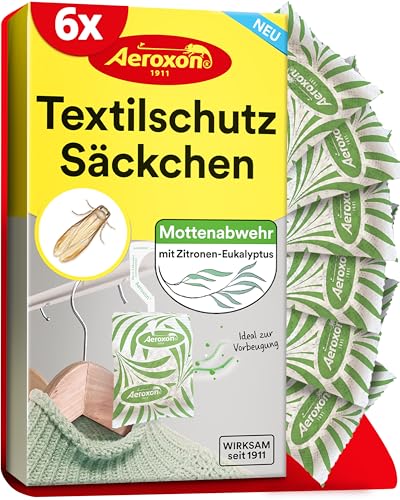 Aeroxon Textilschutzsäckchen – 2x3 Mottenschutz für Kleiderschrank, 3 Monate...