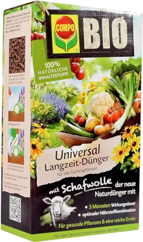 COMPO BIO Universal Langzeit-Dünger mit Schafwolle für alle Gartenpflanzen,...