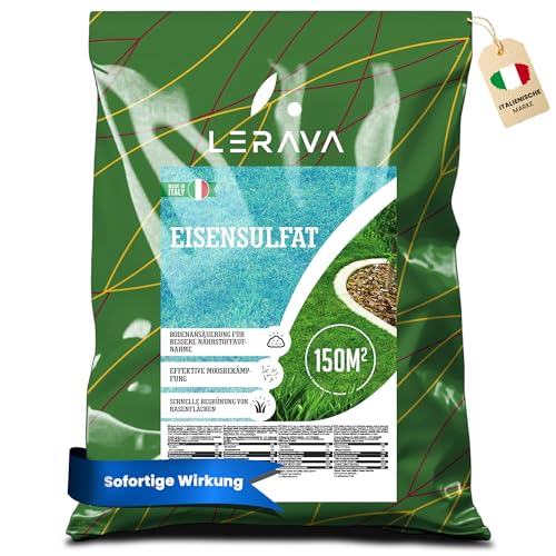 LERAVA Eisensulfat (150 m²) - Hochwirksamer Eisendünger für Rasen -...