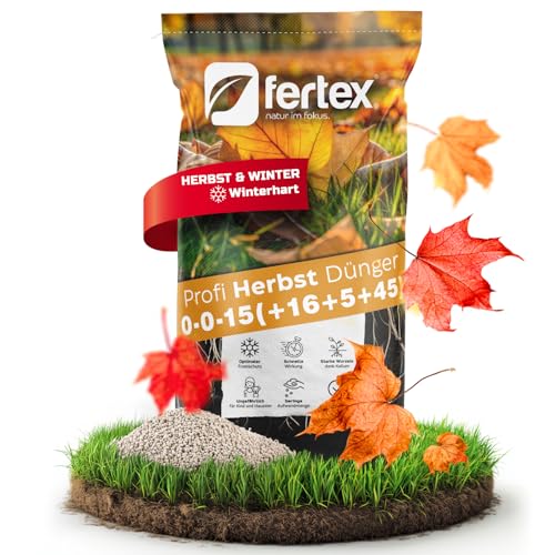 Fertex® Herbstdünger Rasendünger 25 kg – kaliumstark (0-0-15) mit Calcium,...