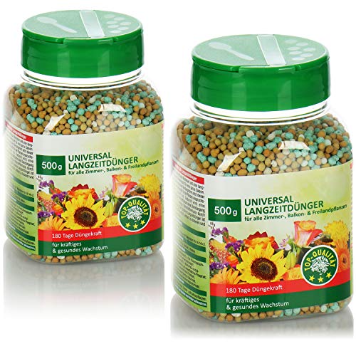 com-four® 2X 500g Universaldünger, ausgewogener Langzeitdünger für alle...