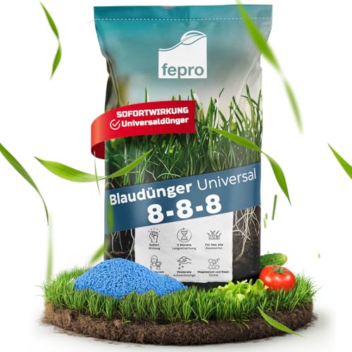Fepro® Blaudünger Rasendünger 25kg | NPK 8-8-8 Volldünger für 500–625m²...