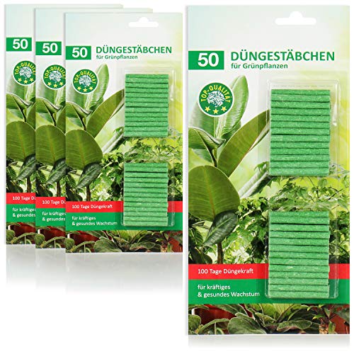 com-four® 200x Düngestäbchen für Grünpflanzen, ausgewogener...