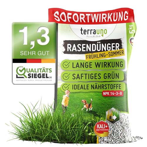 TerraUno Rasendünger Frühjahr/Sommer I Sofortwirkung für saftiges grün I 20...