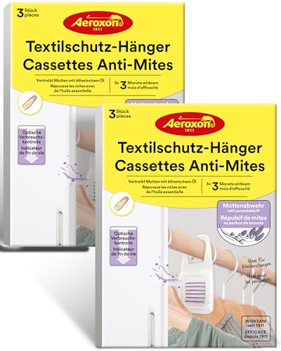 Aeroxon Textilschutz Hänger 2x3 - Mottenschutz für Kleiderschrank, Wirksamer...