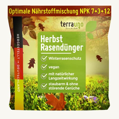 TerraUno – Herbstrasendünger 8 kg für 400 m² mit Sofort- & Langzeitwirkung...