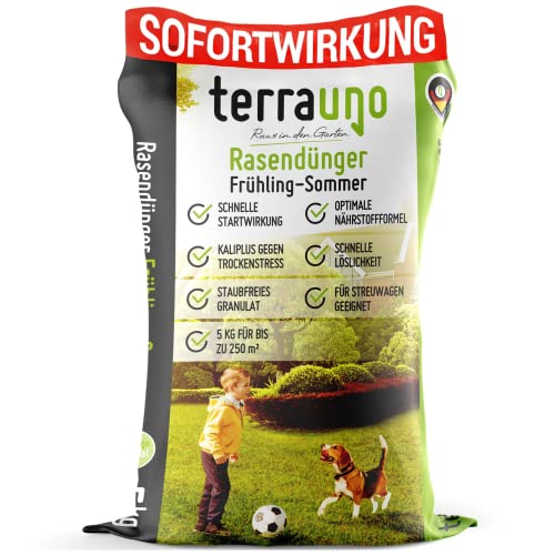 TerraUno - Rasendünger Frühjahr/Sommer I Langzeitdünger Rasen für 100 Tage I...