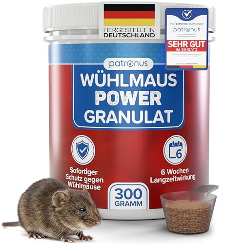 Wühlmaus Power Granulat 300 g - Wühlmäuse effektiv vertreiben mit Sofort- und...