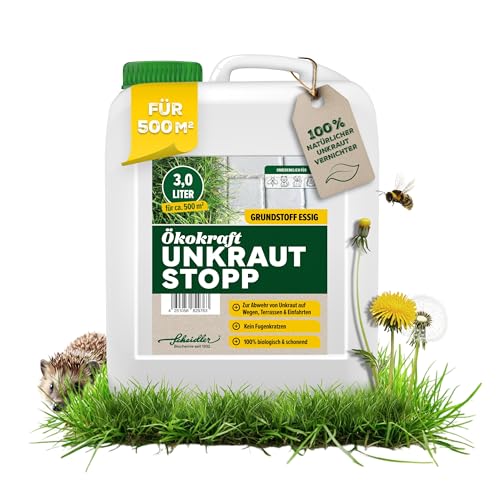 Scheidler Ökokraft Unkraut-Stopp Grundstoff Essig/Acetum 3 Liter –...