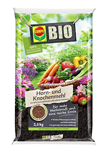 COMPO BIO Horn- und Knochenmehl, Hochwertiger Naturdünger, 2,5 kg, 30 x 20 x 40...