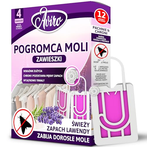 Aviro Kleidermottenfalle – Mottenschutz für Kleiderschrank. 4 Stück...