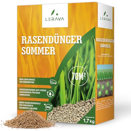 LERAVA Rasendünger Sommer - Langzeitdünger - wassersparender...