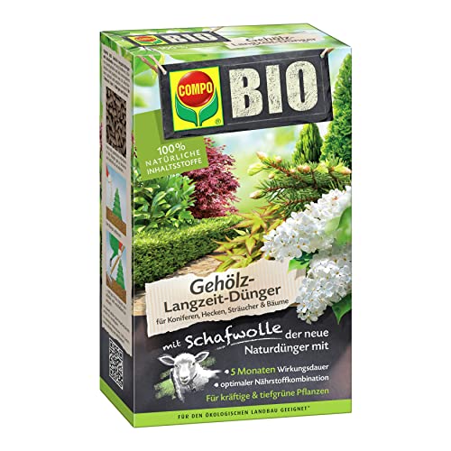 COMPO BIO Gehölz-Langzeit-Dünger mit Schafwolle für Koniferen, Hecken,...
