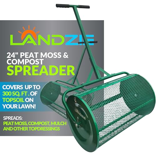 Landzie Rasen- und Gartenstreuer mit verbesserten Seitenverschlüssen – 61 x...