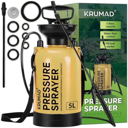 KRUMAD Drucksprüher 5L, Gartenspritze mit Lanze 203,5 cm, Maximaler Druck 3,2...