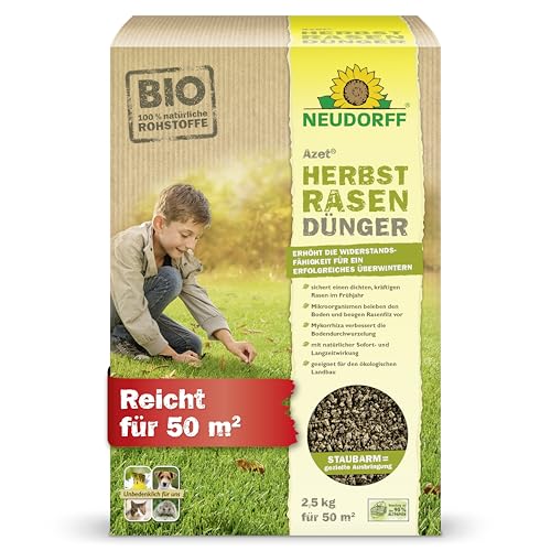 Neudorff Azet HerbstRasenDünger - Organischer Bio-Dünger für 50 m² stärkt...