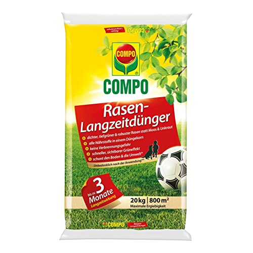 COMPO Rasen-Langzeitdünger, 3 Monate Langzeitwirkung, Rasendünger,...