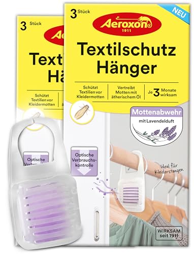 Aeroxon Mottenschutz für Kleiderschrank – 2x3 Textilschutz Hänger mit...