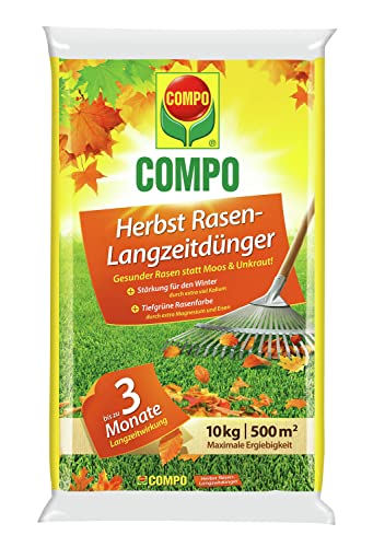 COMPO Herbst-Rasen Langzeit-Dünger, Rasendünger, 3 Monate Langzeitwirkung,...