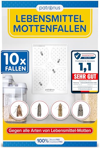 Lebensmittelmotten-Falle [10 Stück Vorteilspack] - Mottenfalle gegen...