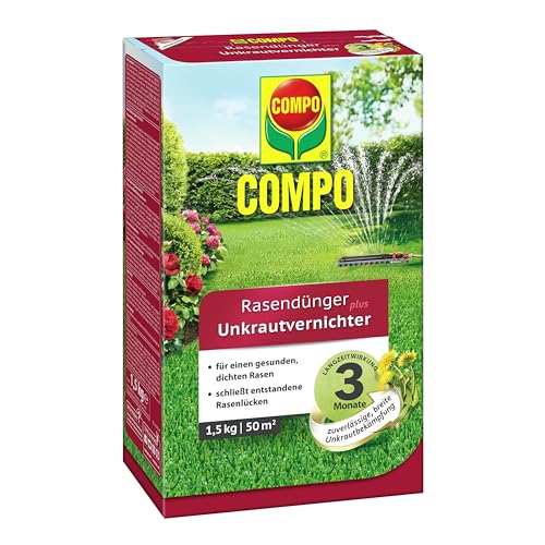 Compo FLORANID Rasendünger Plus Unkrautvernichter, 3 Monate Langzeitwirkung,...