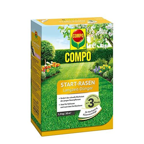 COMPO Start-Rasen Langzeit-Dünger, Rasendünger für junge Rasenpflanzen und...