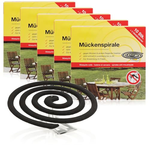 com-four® 50x Antimücken-Spiralen mit Ständer, die Mückenspirale vertreibt...