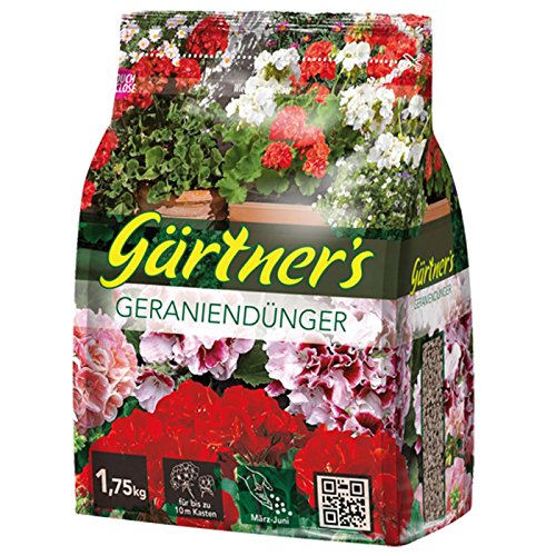 Gärtner´s Geraniendünger NPK-Dünger 9+4+8 (+2), Pelargoniendünger, 1,75 kg