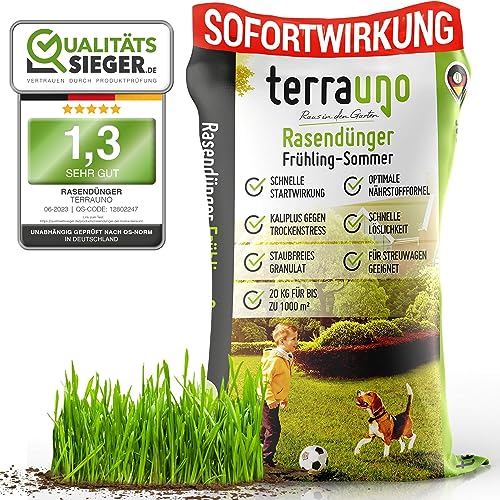 TerraUno - Rasendünger Frühjahr/Sommer I Langzeitdünger Rasen für 100 Tage I...